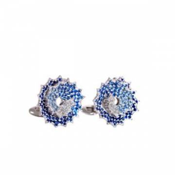 Blue Crescendo Sapphire and Diamond Cufflinks