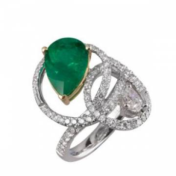 Diana Emerald and Diamond Ring