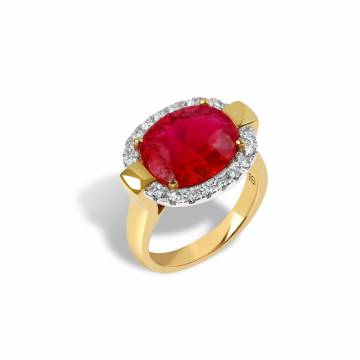Tomi Ruby and Diamond Ring
