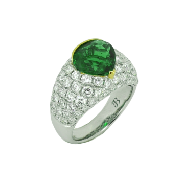 Bespoke Zambian Emerald Statement Ring