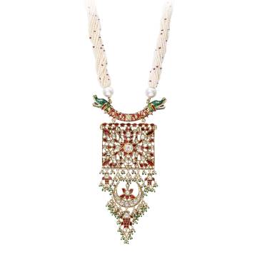 Goldar Ruby, Pearl and Polki Diamond Necklace