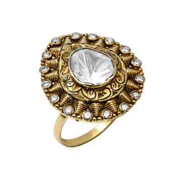 Khorshid Polki Diamond Gold Ring