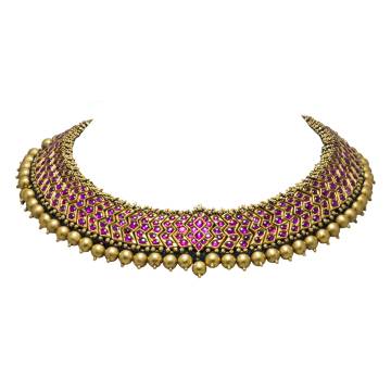 Molkeh Ruby and Yellow Gold Collar Necklace