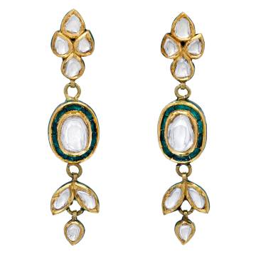 Raghsidan Polki Diamond Drop Earrings