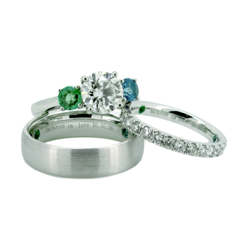 Three Stone Custom Bridal Set