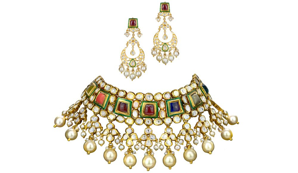 Indian-jewellery-designs-inspired-by-Persia-ENAMEL-SET